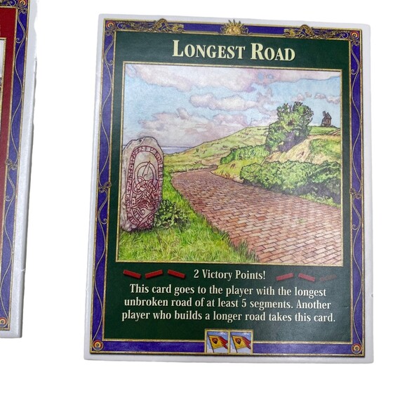 Catan Two 2 Special Cards Longest Road Largest Army Game Replacement Parts - Picture 3 of 4